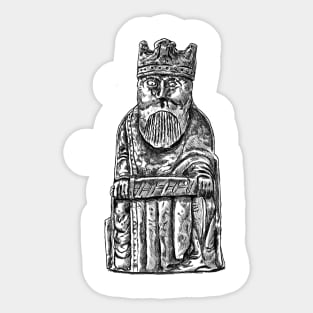 Majestic Monarch: The Lewis Chessmen King Design Sticker